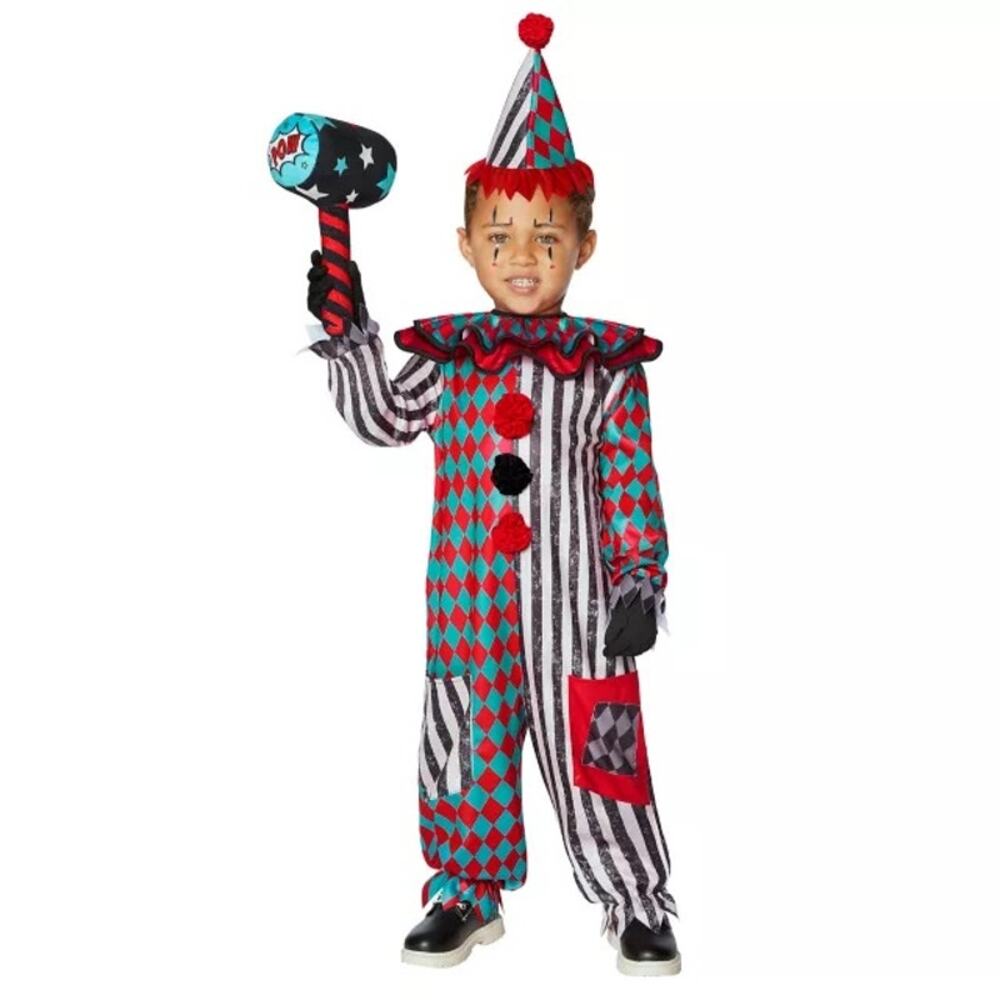 NWT Toddler Trickster Clown Halloween Costume 2T Stripe